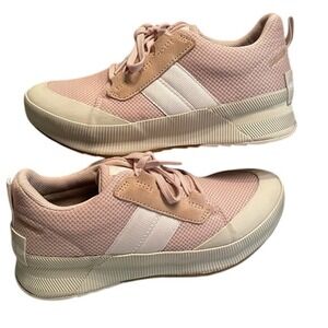 Sorel Out N About Waterproof Blush Cream Sneakers Women's 9.5